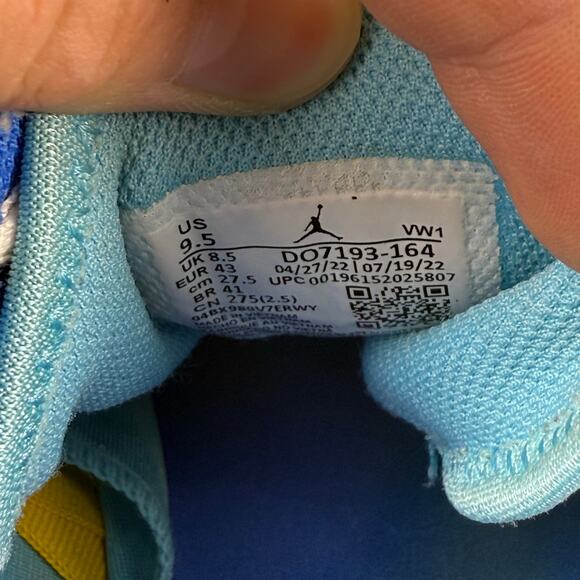 Nike Air Jordan One Take 4 D07193-164 Shoes Men's Size 9.5 White-Lagoon - Picture 8 of 8